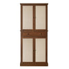 4 Door Cabinet With 1 Drawer, With 4 Adjustable Inner Shelves, Storage Cabinet - Walnut