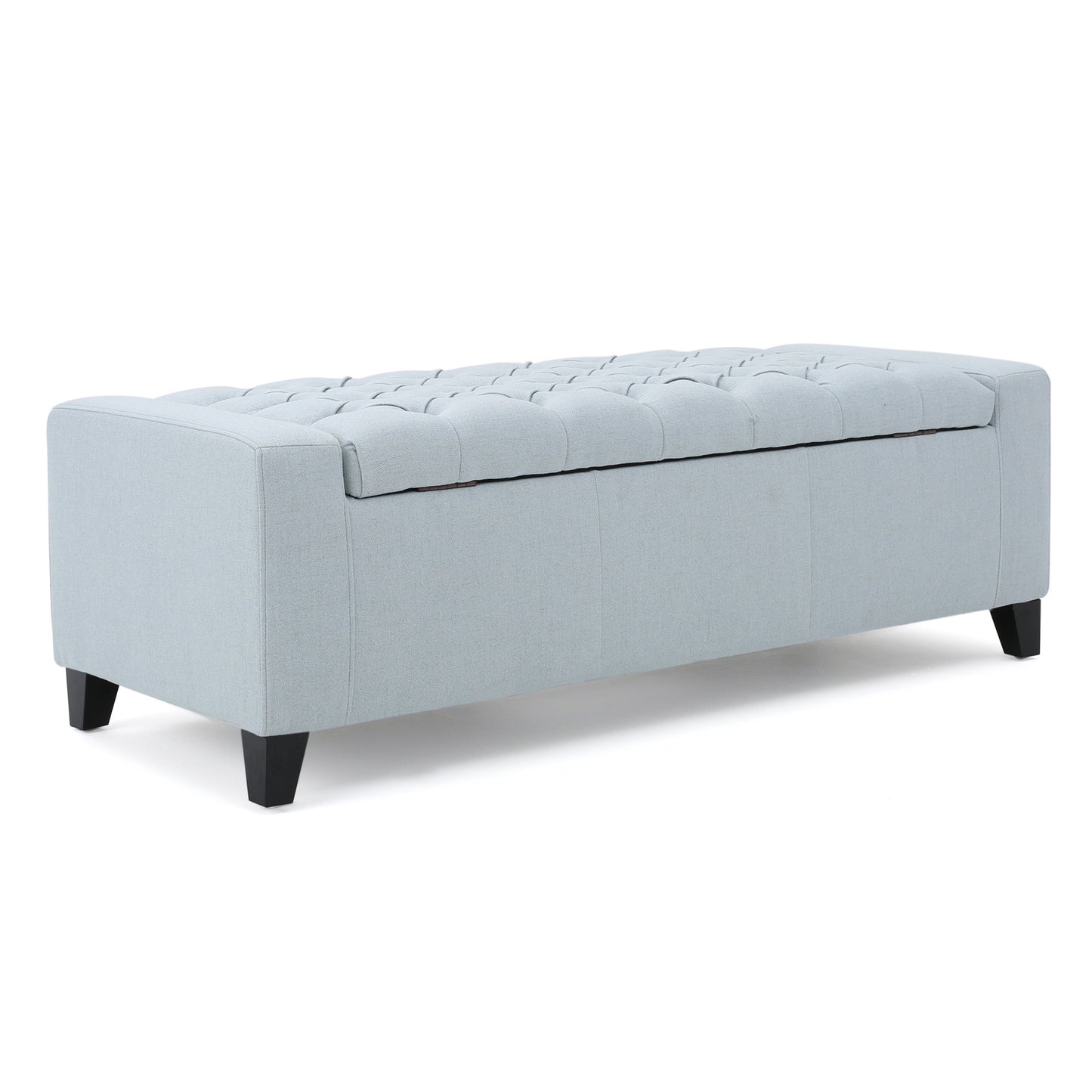 Stylish Guernsey Ottoman With Storage Function - Light Sky