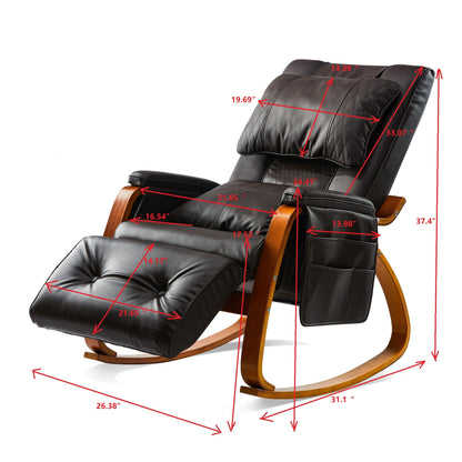 Massage Comfortable Relax Rocking Chair - Dark Brown