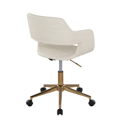 Margarite - Contemporary Task Chair - Gold / Cream