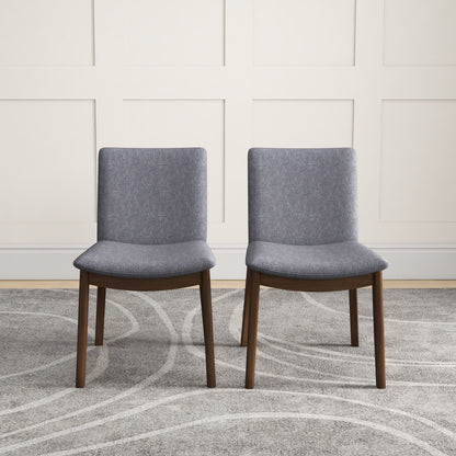Laura - Mid-Century Modern Solid Wood Dining Chair (Set of 2) - Gray