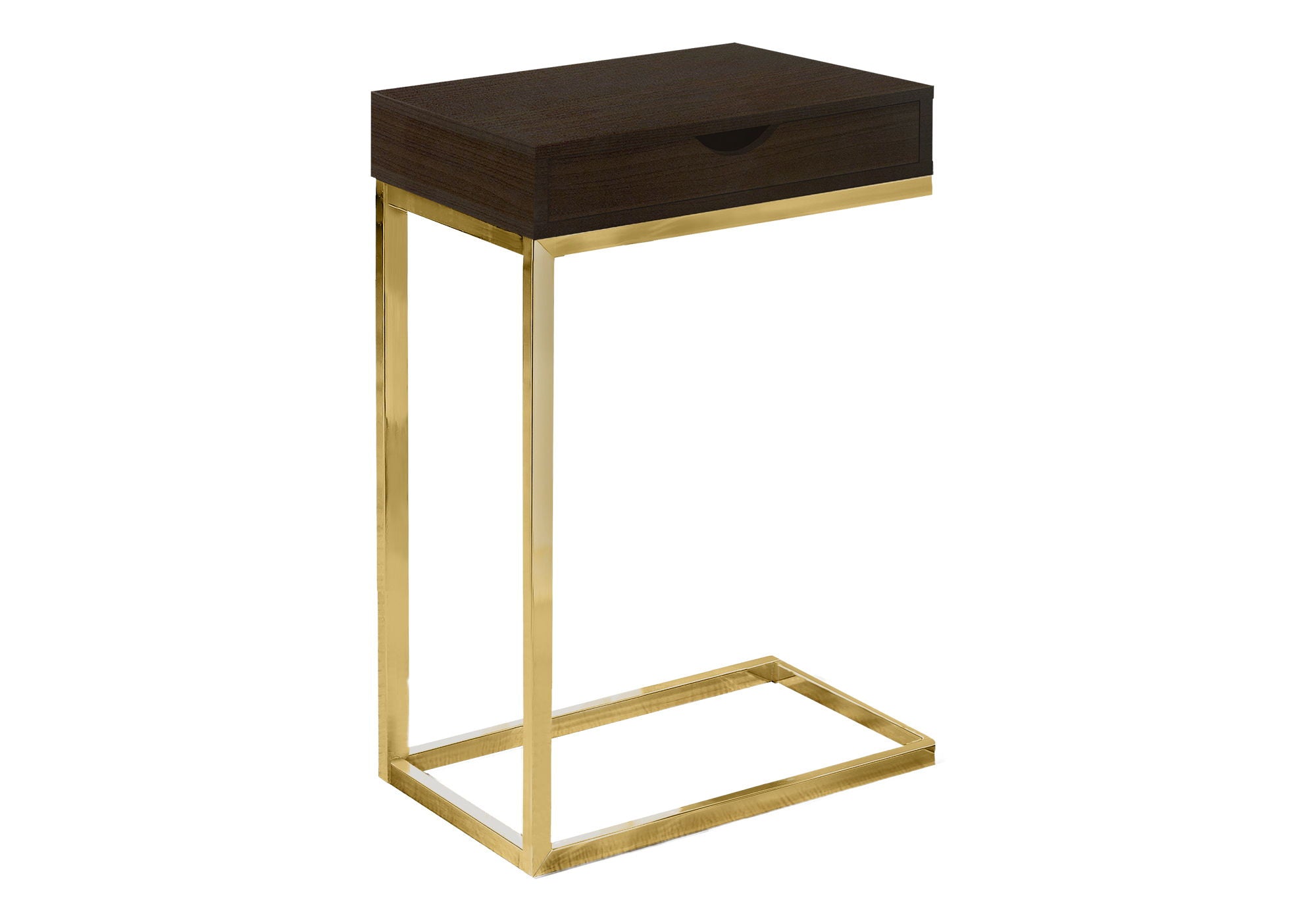 Accent Table, C - Shaped, Contemporary - Espresso