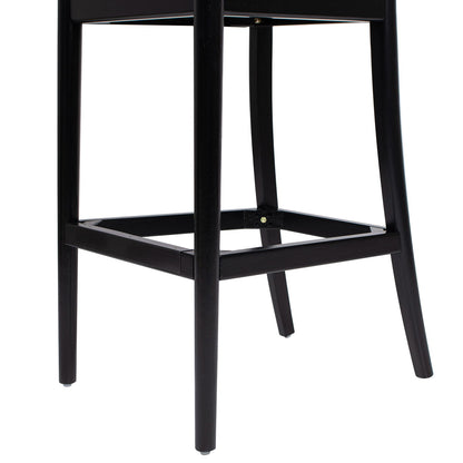 Panama - Curved Back Cane Bar Stool (Set of 2) - Ebony Black