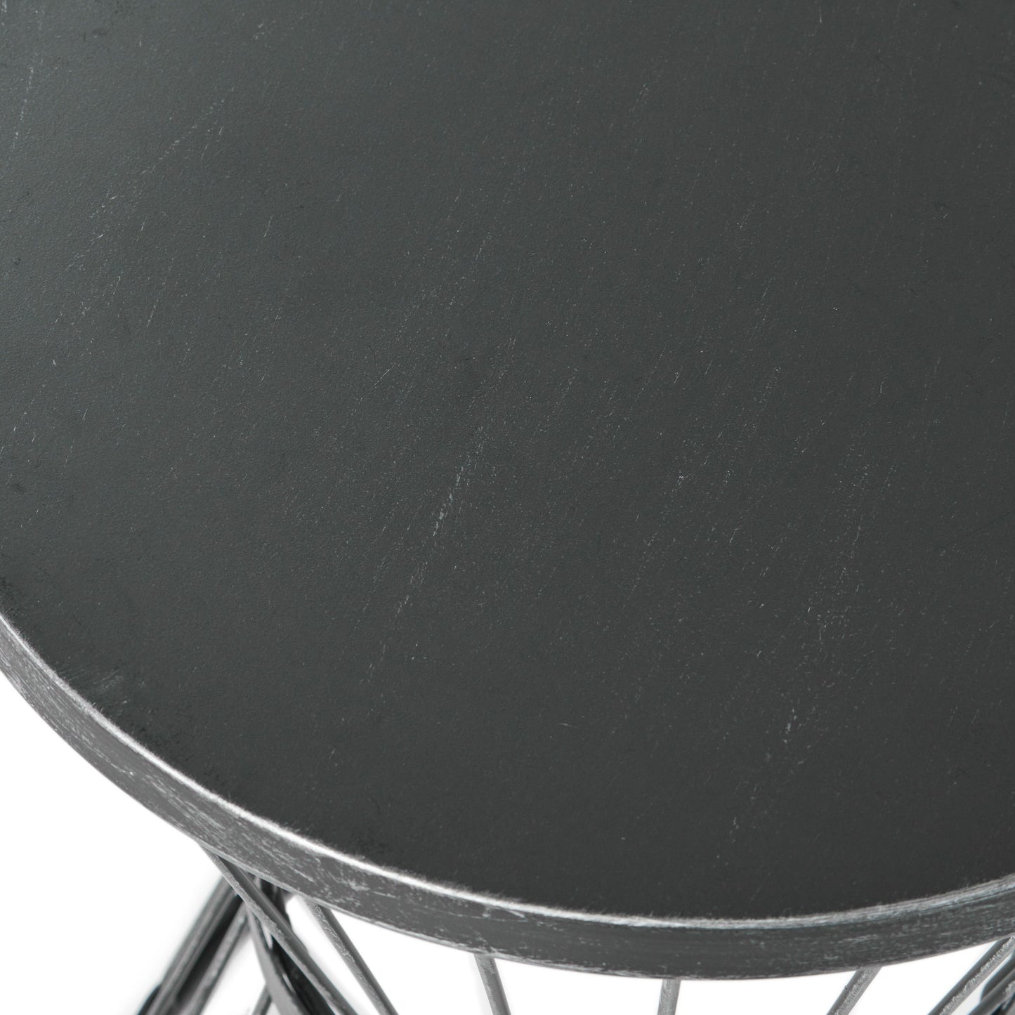 Lassen - Modern Outdoor Side Table With Hourglass Design - Matte Black