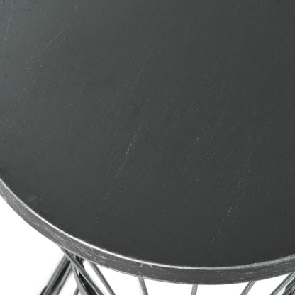 Lassen - Modern Outdoor Side Table With Hourglass Design - Matte Black