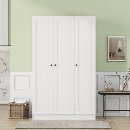 3 Door Shutter Wardrobe With Shelves - White