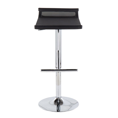 Mirage Ale - Contemporary Adjustable Bar Stool - Chrome / Black Mesh