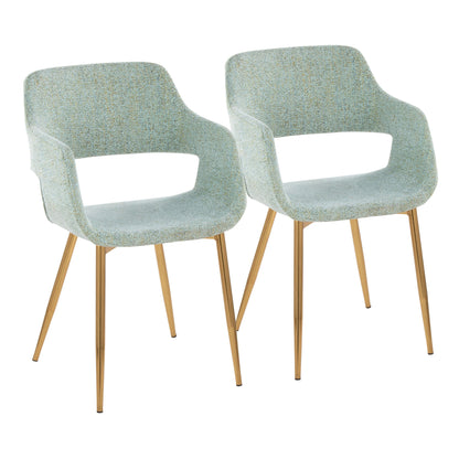 Margarite - Contemporary Dining / Chair (Set of 2) - Gold / Light Green