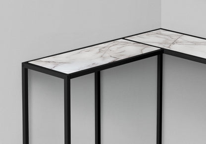 Corner Accent Console Table For Entryway, Contemporary And Modern - White / Black