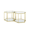Modern Design Living Room Coffee Table With Stainless Steel Frame And Tempered Glass - Gold