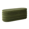 Fuji - Upholstered Oval Storage Bench - Olive Green
