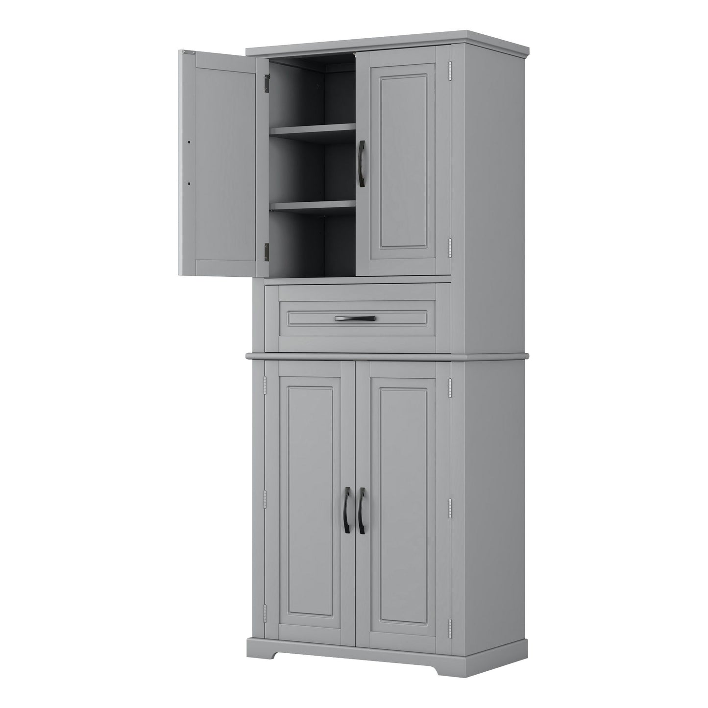 Bathroom Storage Cabinet With Multi Functional Storage Space, Material, Adjustable Shelf, Slide Rail Drawer - Gray
