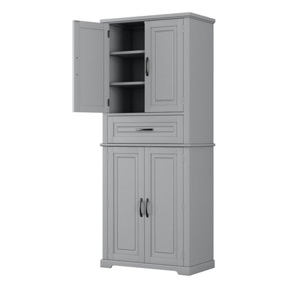 Bathroom Storage Cabinet With Multi Functional Storage Space, Material, Adjustable Shelf, Slide Rail Drawer - Gray