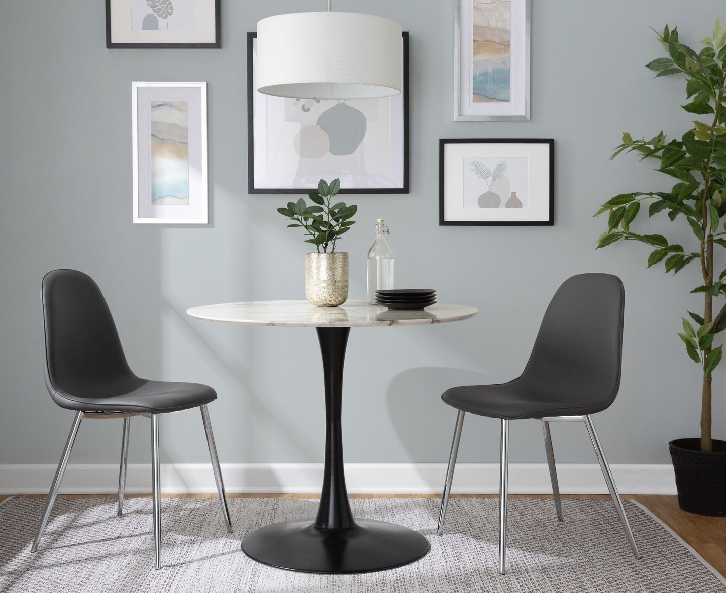 Pebble - Modern Table - Black / White
