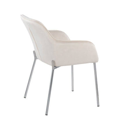 Daniella - Contemporary Dining Chair (Set of 2) - Cream / Chrome