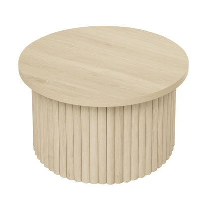 Coffee Table (Set of 2), Round Coffee Table, Modern Side Tables Accent End Table For Living Room, Apartment - Natural