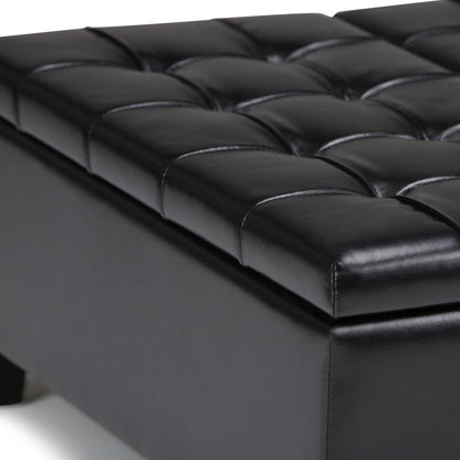 Harrison - Coffee Table Storage Ottoman - Midnight Black
