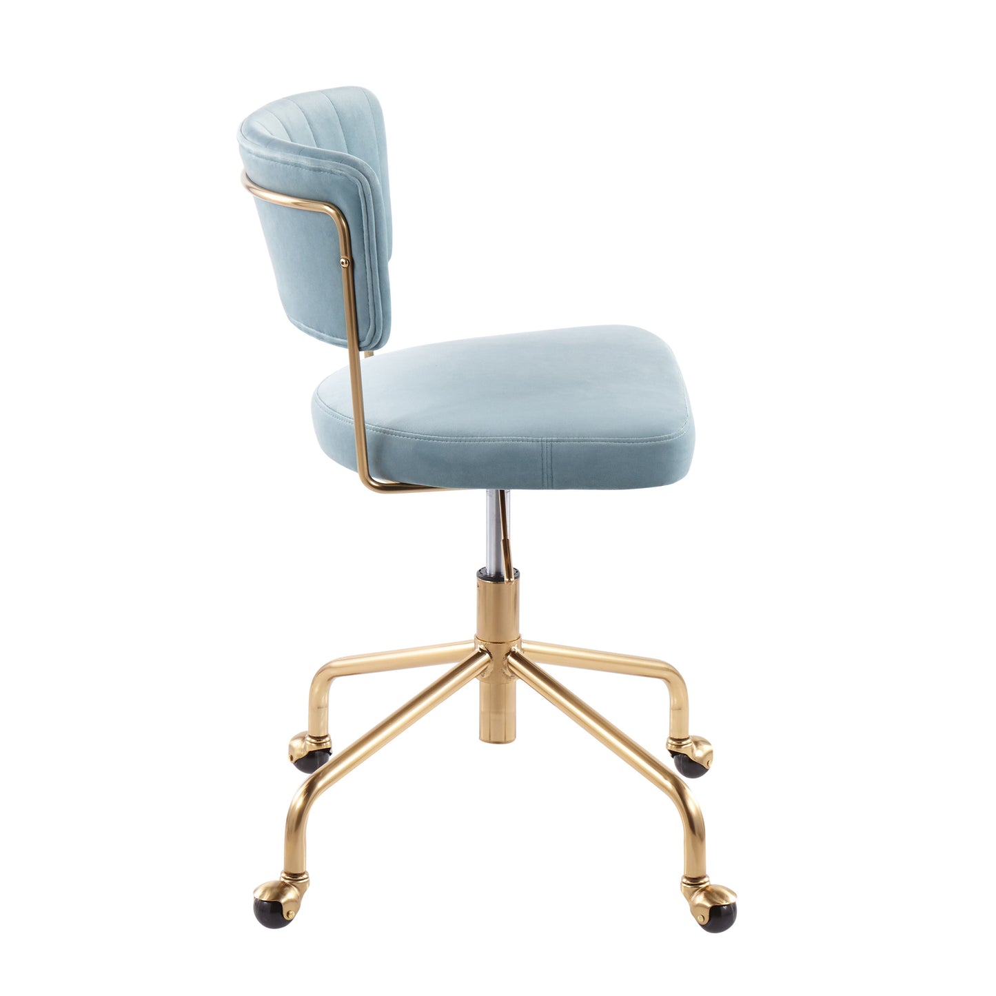 Tania - Contemporary Task Chair - Gold / Light Blue