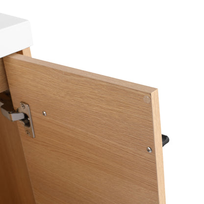 Bathroom Vanity Set With Resin Countertop Sink, 2 Doors - Oak