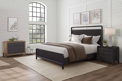 Queen Open Panel Bed - Black