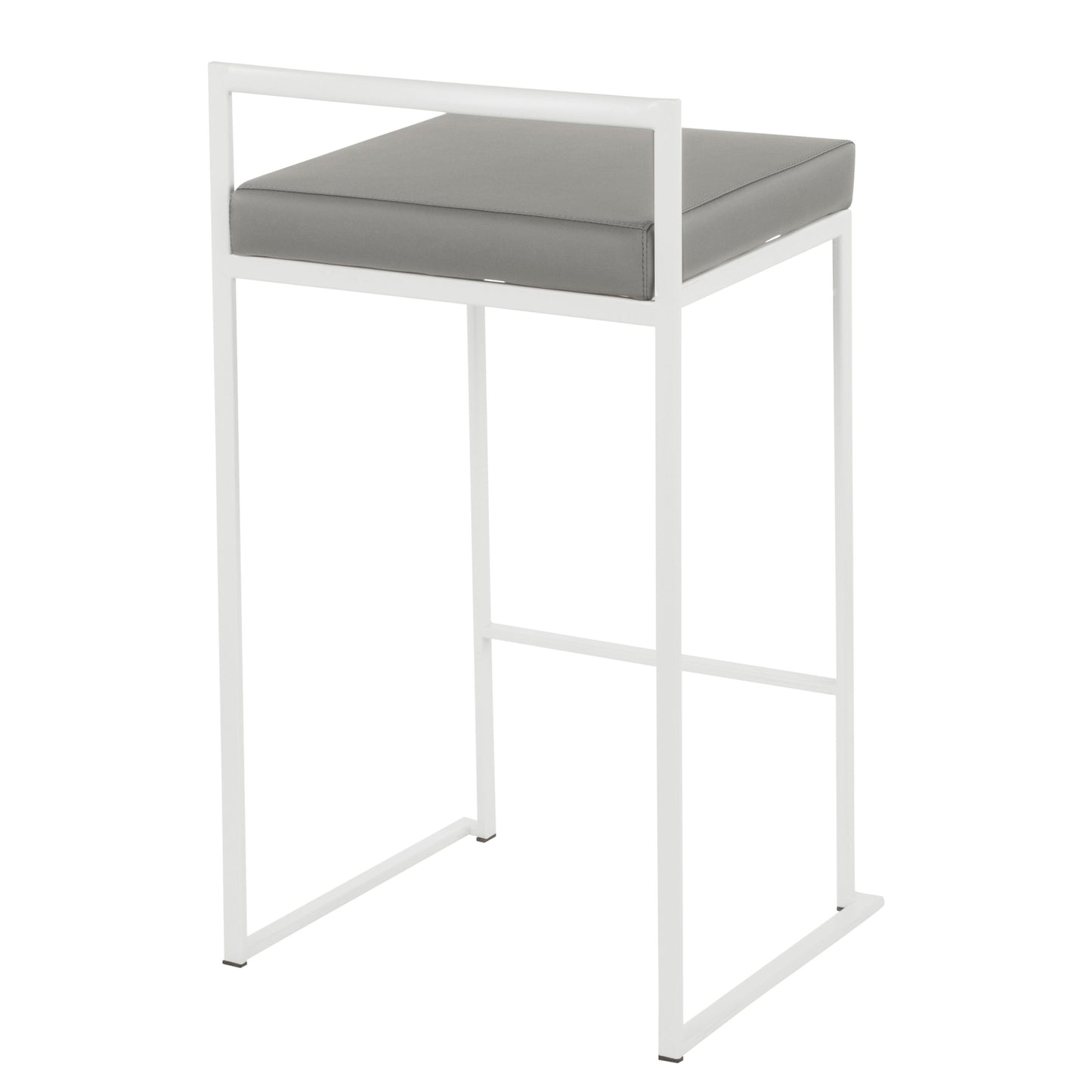 Fuji - Contemporary Stackable Counter Stool (Set of 3) - White / Gray