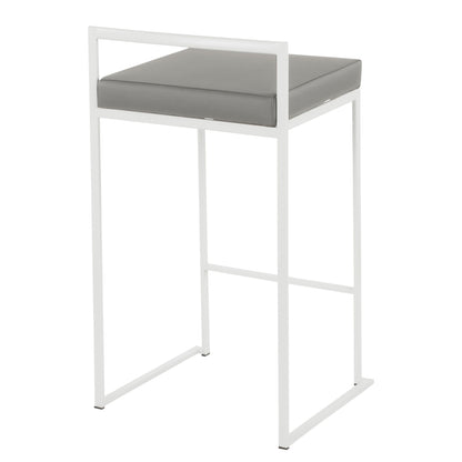 Fuji - Contemporary Stackable Counter Stool (Set of 3) - White / Gray