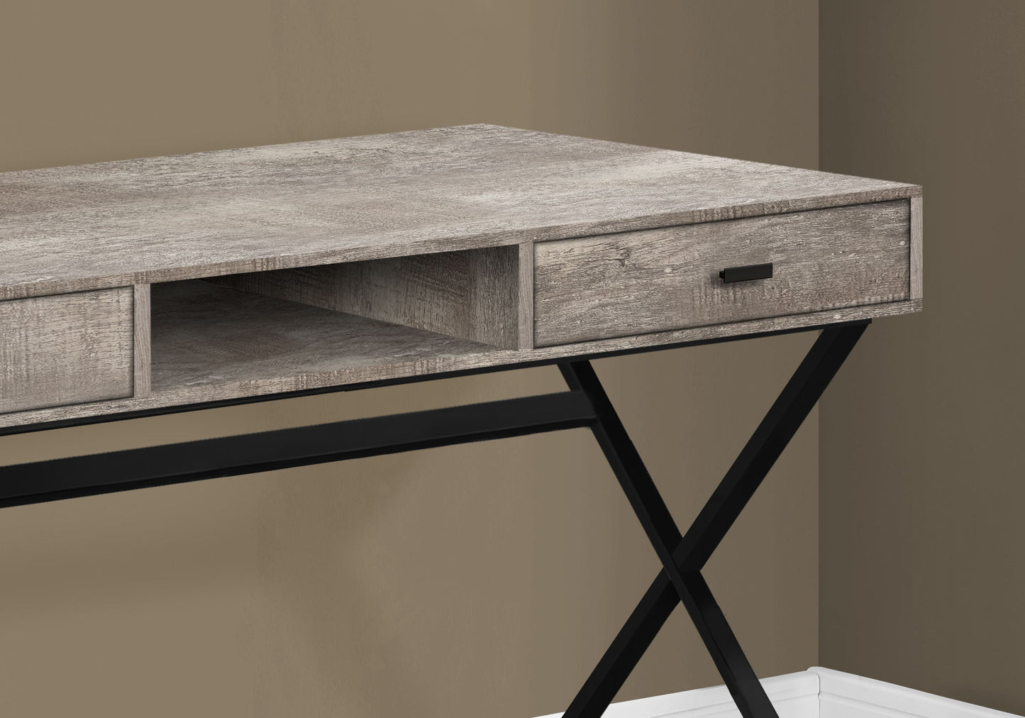 Computer Desk For Home Office, Laptop, Storage Drawers, Modern - Taupe