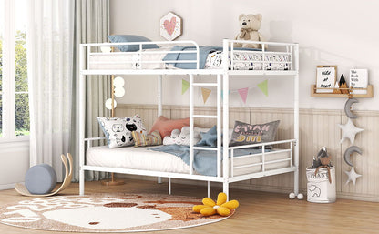 Full Over Full Metal Bunk Bed - White