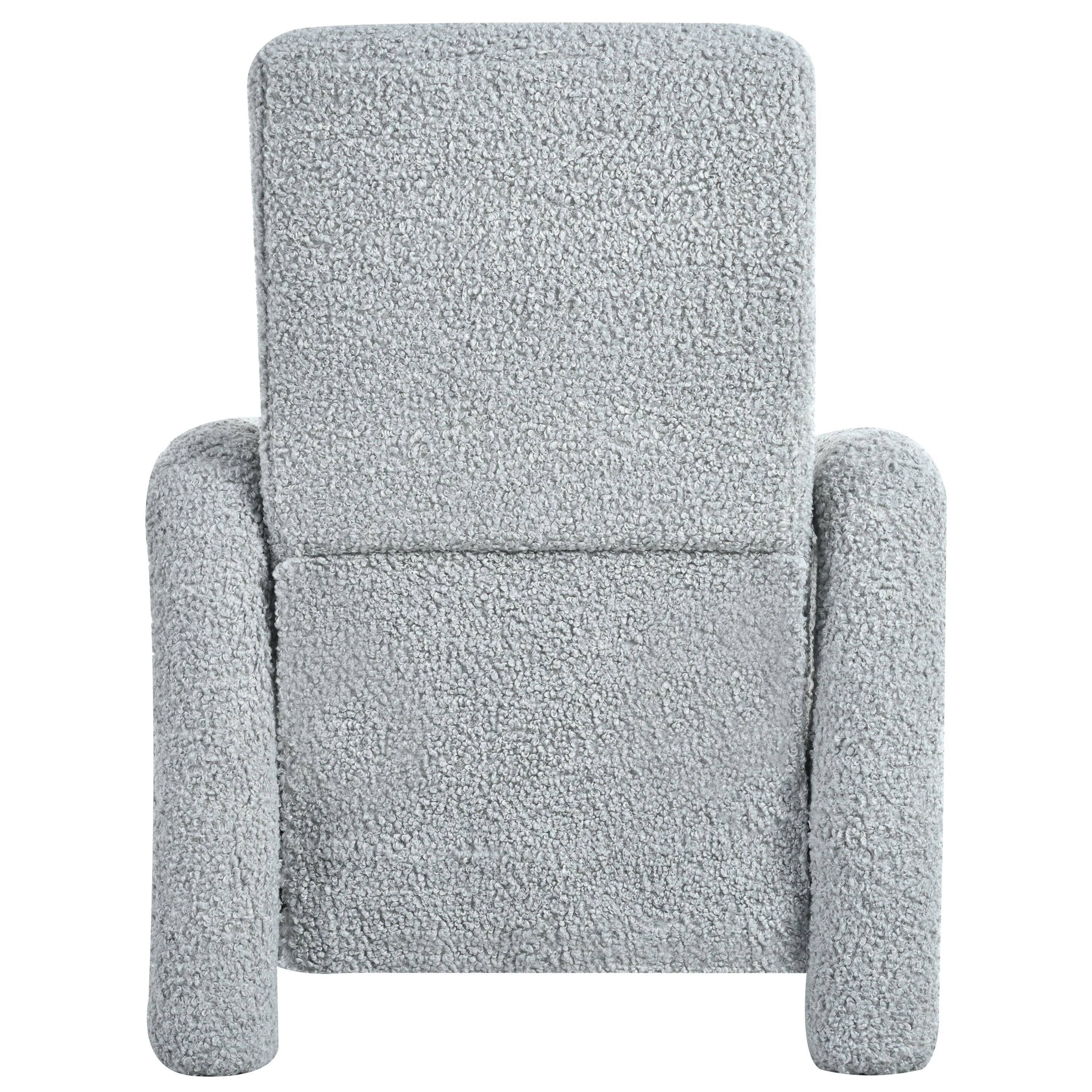 Push Back Recliner Armchair Upholstered Single Sofa With Adjustable Backrest For Living Room - Light Gray