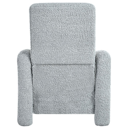 Push Back Recliner Armchair Upholstered Single Sofa With Adjustable Backrest For Living Room - Light Gray