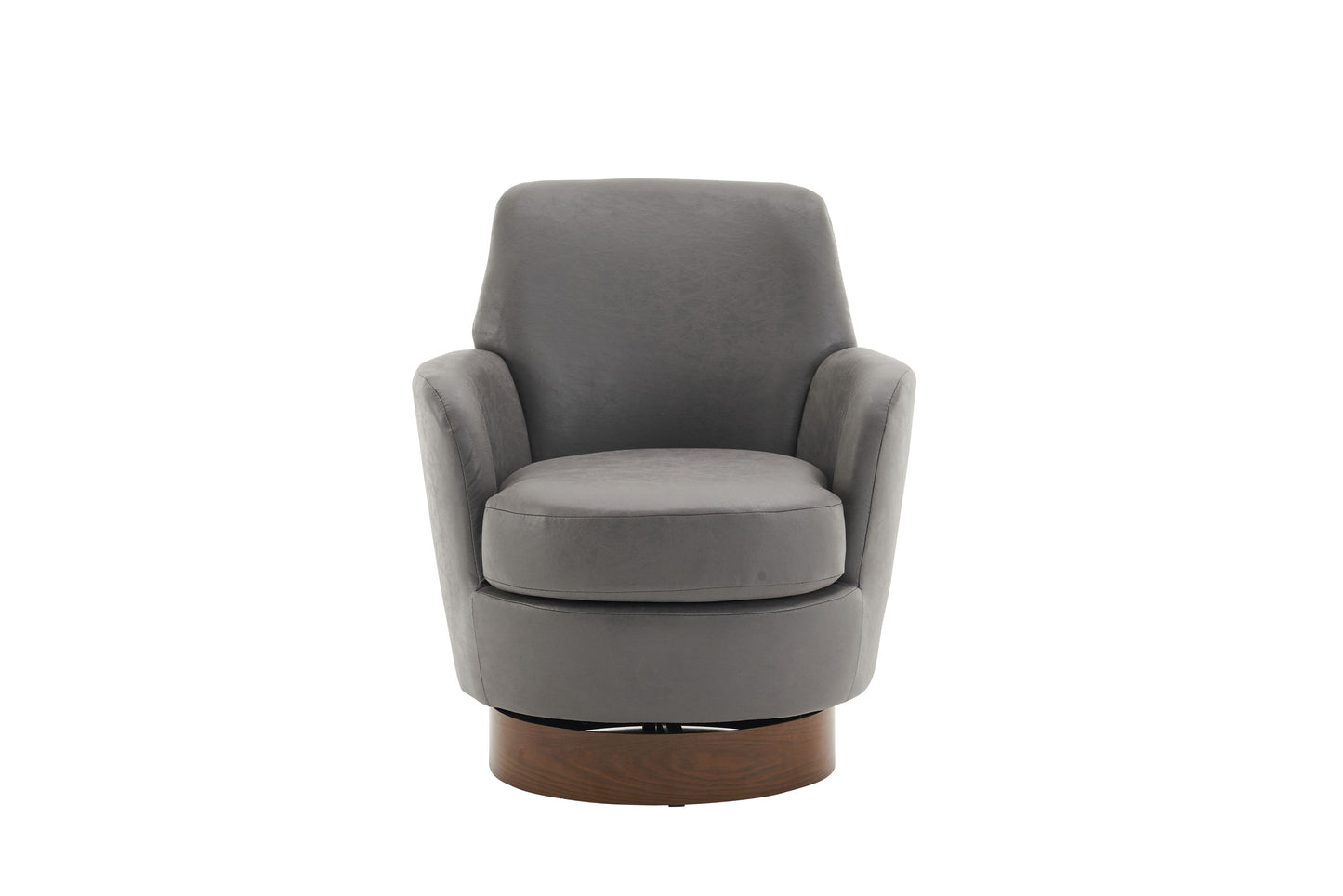 Swivel Barrel Chair, Swivel Accent Chairs Armchair For Living Room, Reading Chairs For Bedroom Comfy, Round Barrel Chairs With Gold Stainless Steel Base - Gray