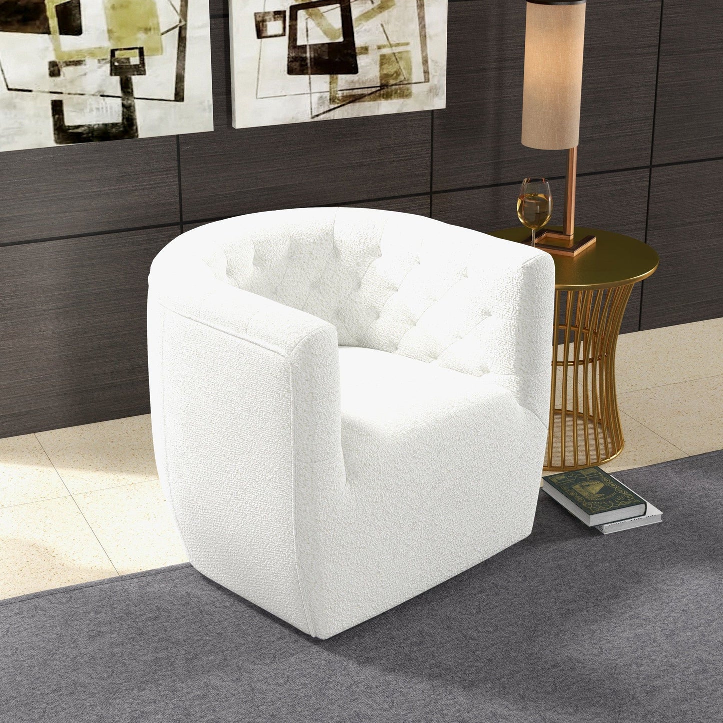 Delaney - Swivel Chair - Fabric - Beige