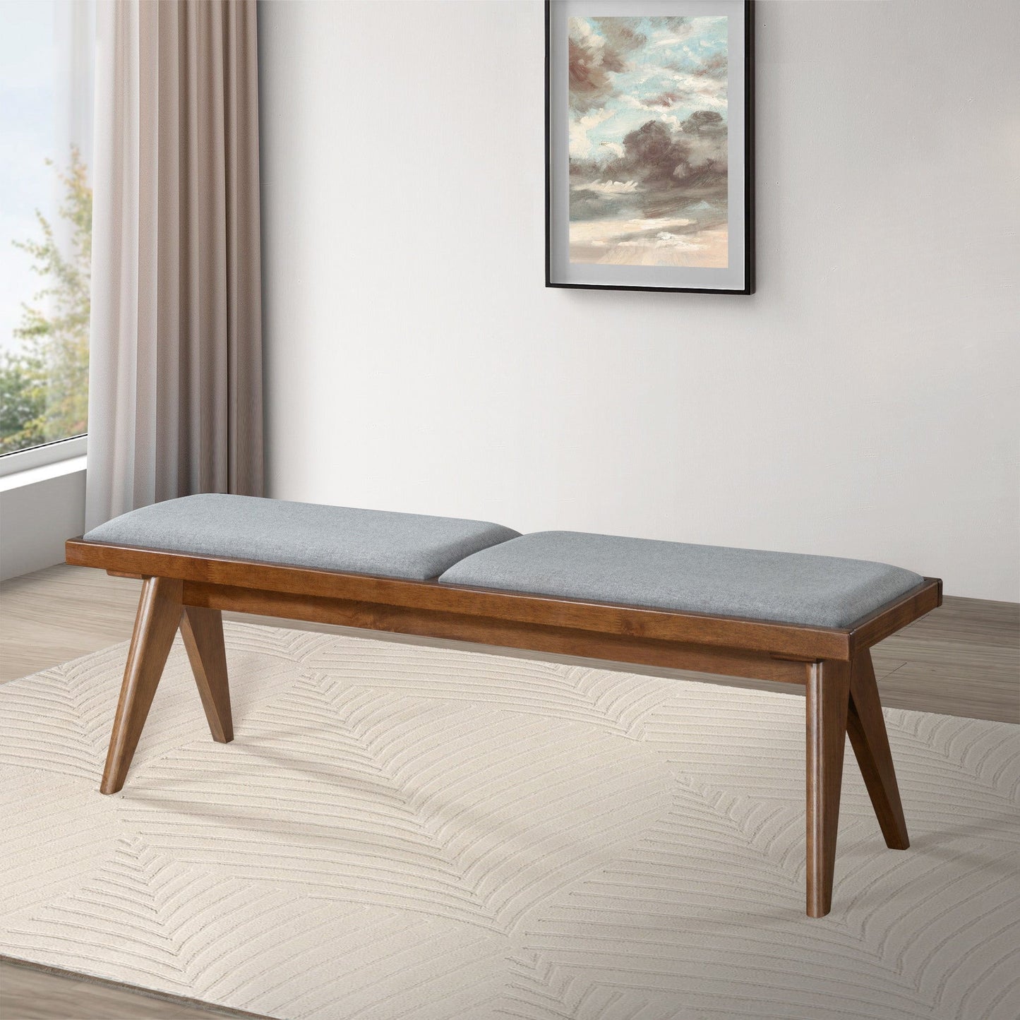 Keira - Bench - Brown / Light Gray