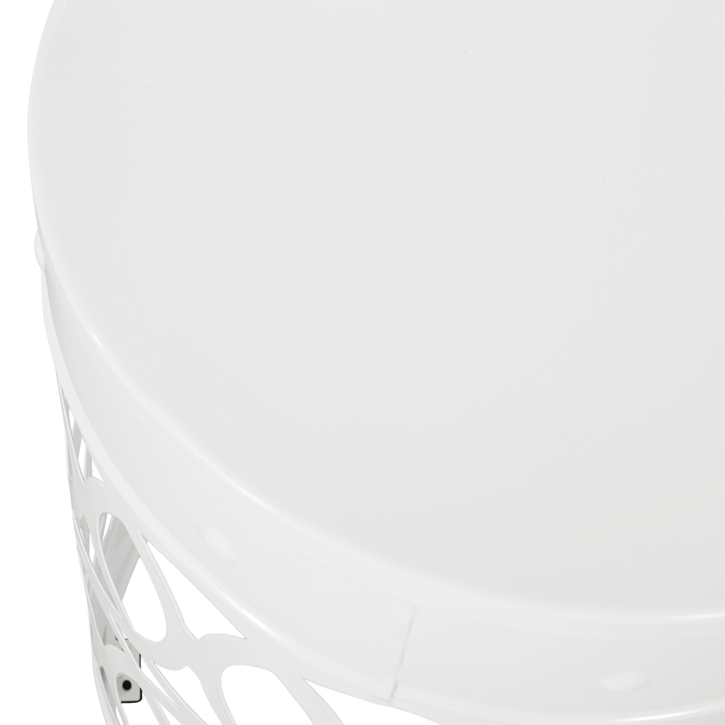 Outdoor Metal End Table Large - White