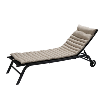 Outdoor Lounge Chair Cushion Replacement Patio Funiture Seat Cushion Chaise Lounge Cushion (Set of 2) - Khaki