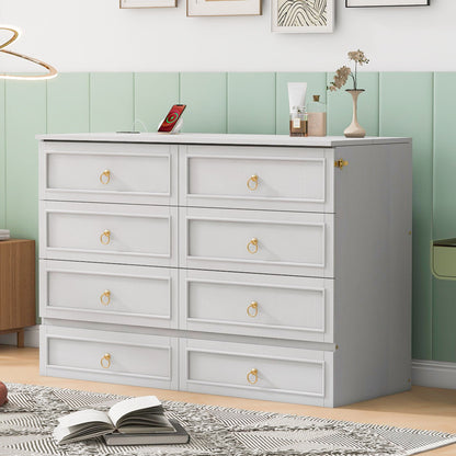 Queen Murphy Bed Elegantly Designed With Large Drawers - White