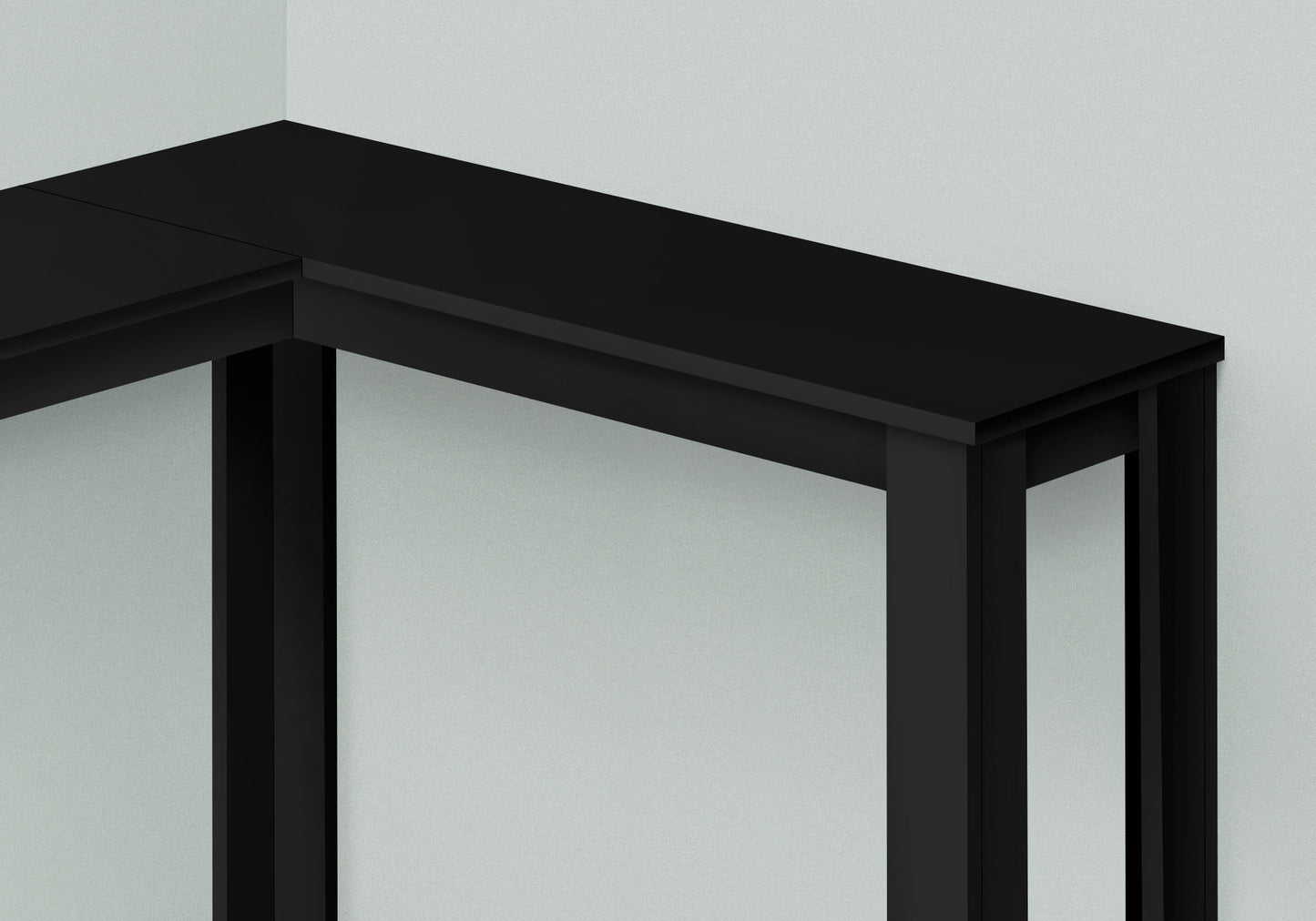 Corner Accent Console Table For Entryway, Transitional - Black