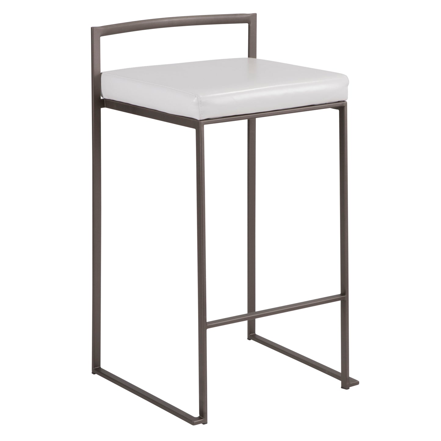 Fuji - Industrial Stackable Counter Stool (Set of 3) - White