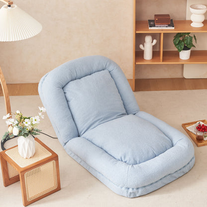 Triple Fold Down Blue Metal Sofa Bed - Blue