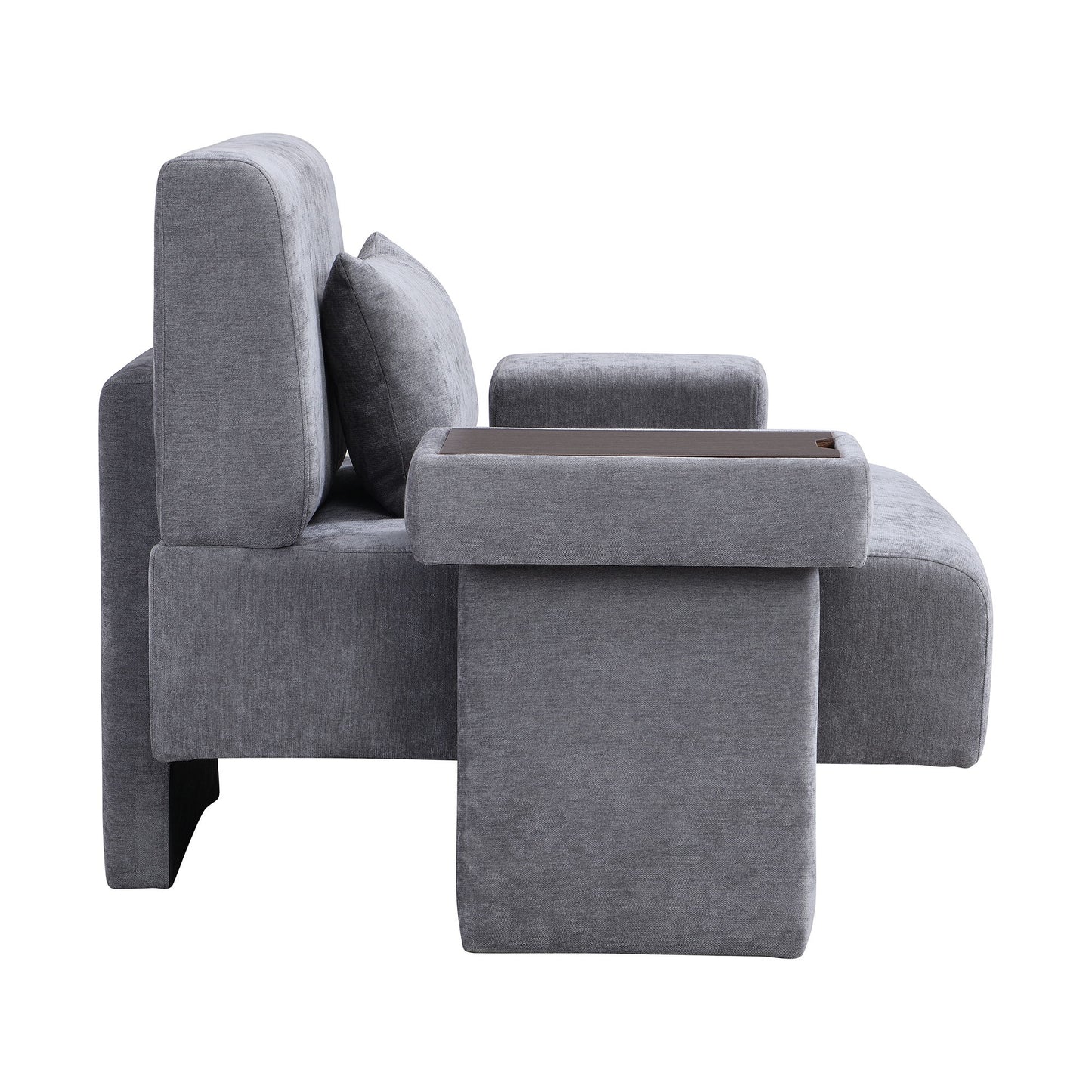 Modern Oversized Armchair, Wide Mid-Century Chair With Pillow Upholstered, Sturdy Wood Frame & Soft Cushion For Living Room - Gray
