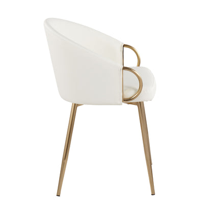Claire - Contemporary / Glam Chair (Set of 2) - Gold / White