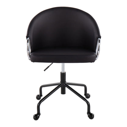 Claire - Contemporary / Glam Task Chair - Black / Silver