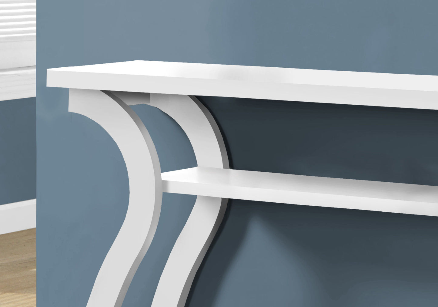 Accent Console Table For Entryway, Contemporary Convenient Design - White
