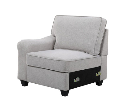 Leo - 8 Piece Modular L-Shape Sectional Sofa And Ottoman - Light Gray