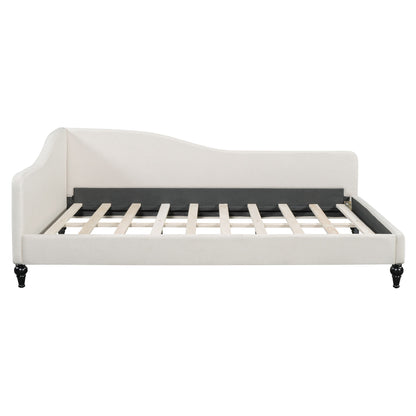 Full Size, Durable Construction Modern L Shaped Linen Daybed With Legs - Beige