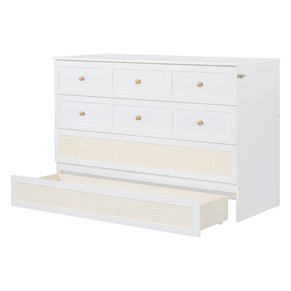 Queen Murphy Elegant Bed With Large Drawers - White