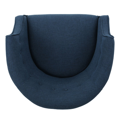 Contemporary Upholstered Club Chair With Button Tufting - Navy Blue