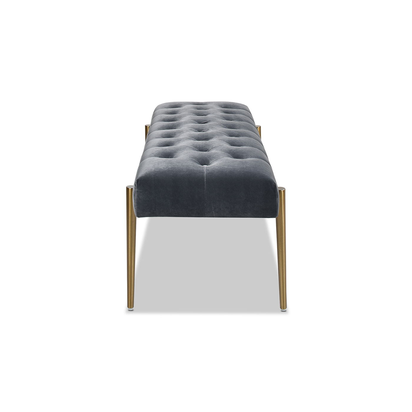 Aria - Upholstered Gold Accent Bench - Gray