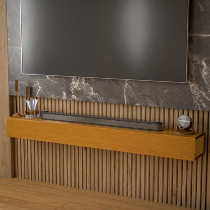 60'' Fireplace Mantel Wooden Wall Mounted Floating Shelf 8" Deep Solid Pine Wood - Natural