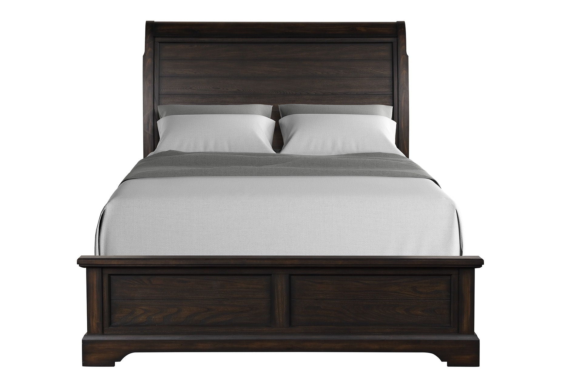 King Sleigh Bed - Mahogany